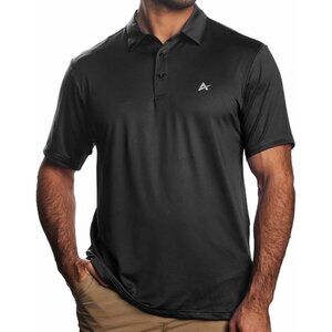 Artic Cool UPF Polo Shirt Men M Black Performance Moisture Wick Stretch Outdoors